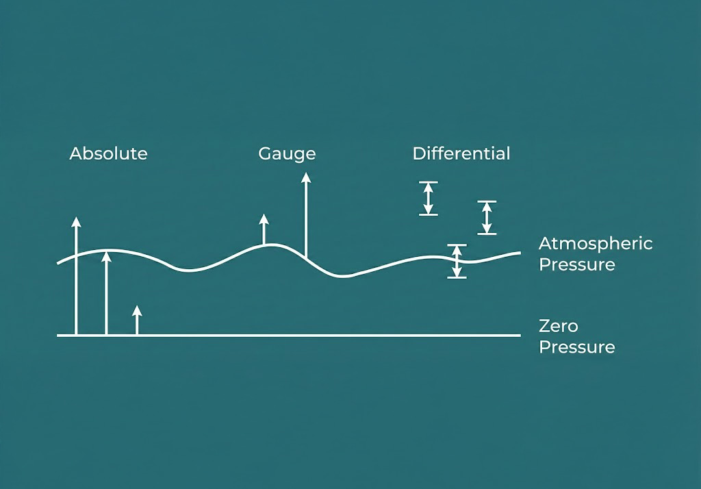 Verschil absolute relatieve en differentiële drukmeting - Teleson